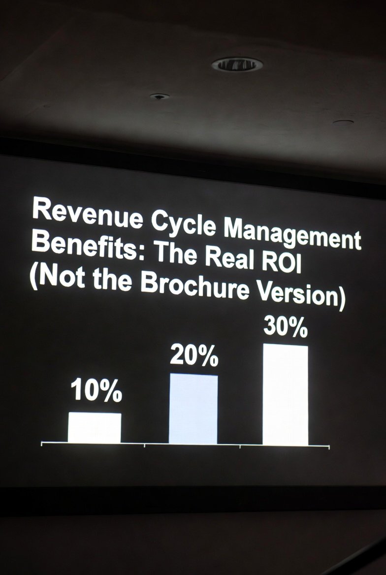 Revenue cycle management benefits diagnostic map linking billing problems to fixes and ROI outcomes