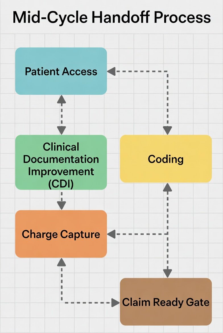 Claim-ready gate checklist ensuring documentation, coding, and charge capture are complete before submission